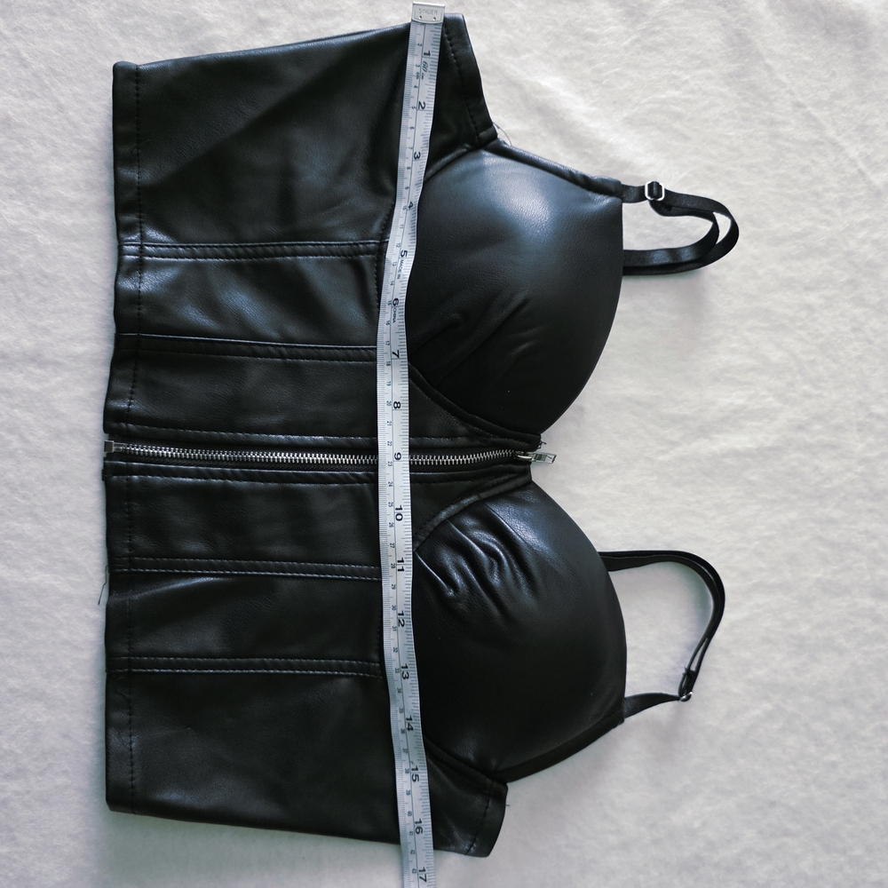 Haute Monde Black Zippered Leather Top - Picture 9 of 10